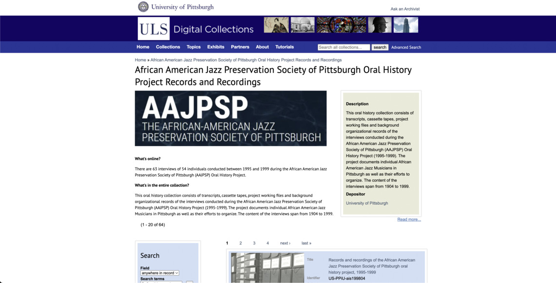 african-american-jazz-preservation-society-of-pittsburgh-oral-history-project